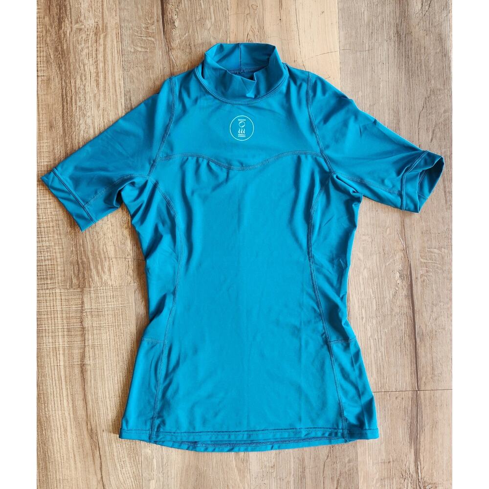 Fourth Element women hydroskin short sleeve shirt aqua blue sm upf 50 rash gaurd